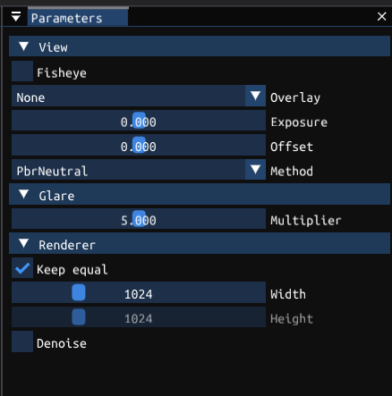 igexplorer parameters panel screenshot